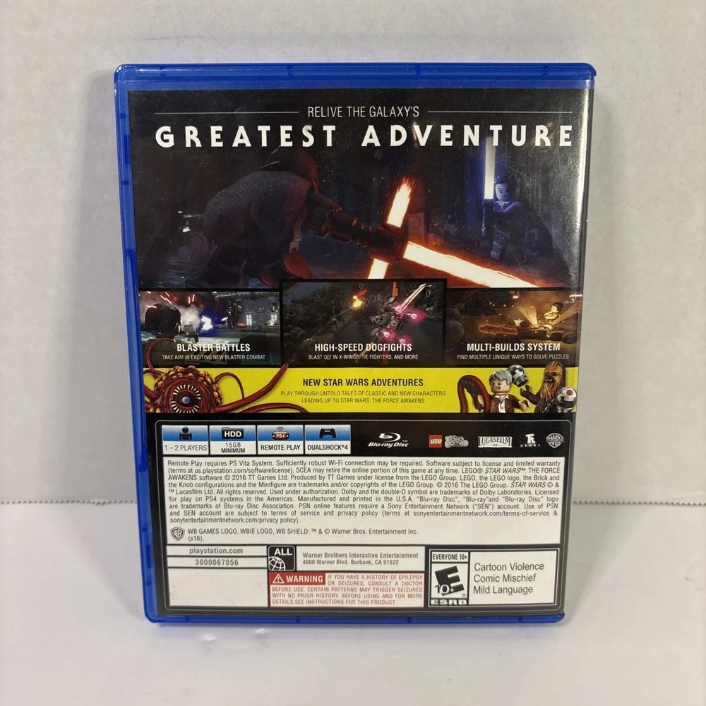 LEGO Star Wars The Force Awakens PS4 PlayStation 4 Video Game Warner Bros 2016